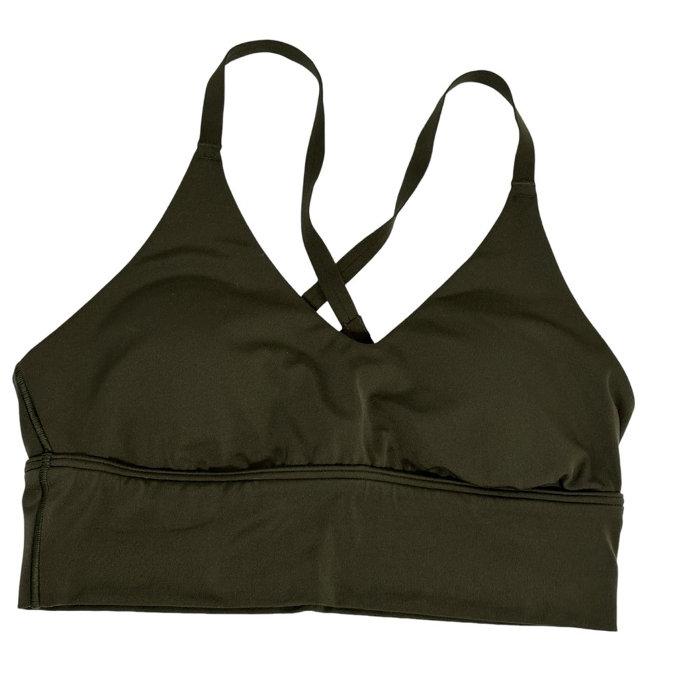 Aerie Offline Real Me Sports Bra Women's M  Green Medium Support Straps Strappy